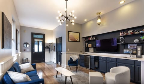 Stylish living room with cozy seating