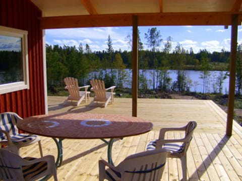 terrace with a view of the lake