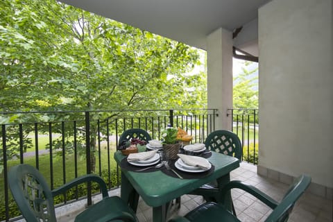 Private balcony with outdoor furniture