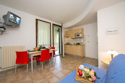 Living room and open plan kitchen