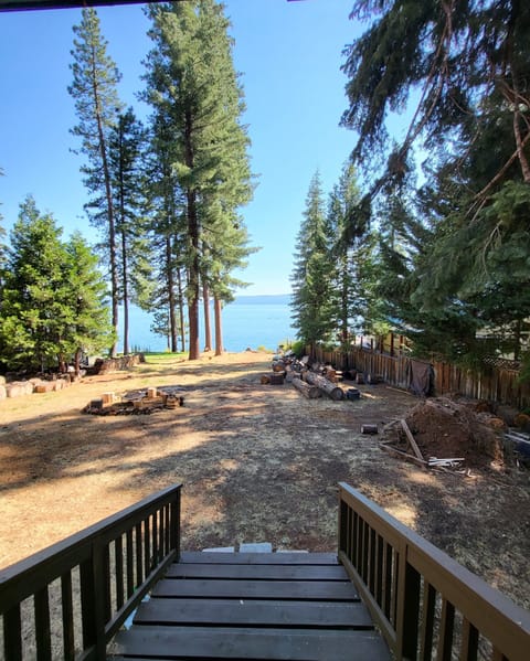 View from back house deck. There is also a small deck closer to the lake.