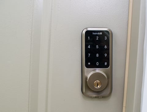 Smart locks for your security and peace of mind. Unique code sent on arrival day