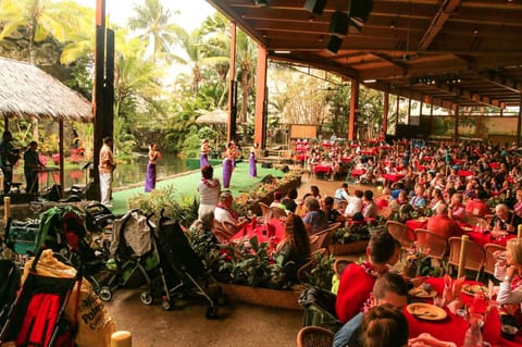 Outdoor banquet area