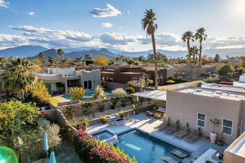 aerial view of Pueblo Viejo and beautiful surrounding mountains