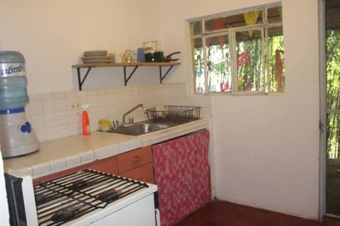 Fridge, stovetop, cookware/dishes/utensils