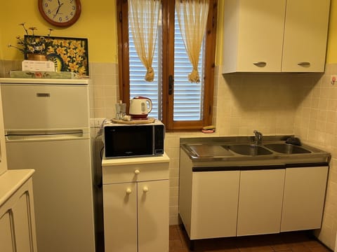 Fridge, oven, stovetop, cookware/dishes/utensils