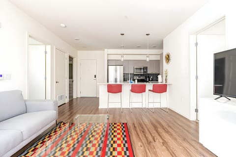 Living room and kitchen