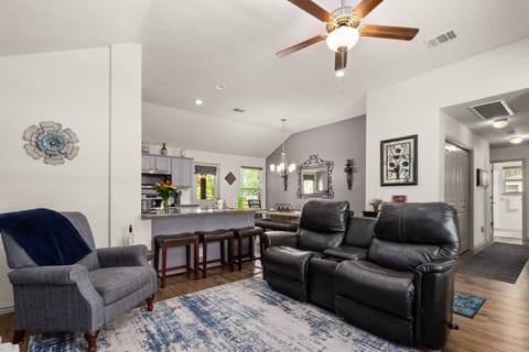 Sit back and kick up your feet after a long day at the lake. Living room has three (3) La-Z-Boy recliners.