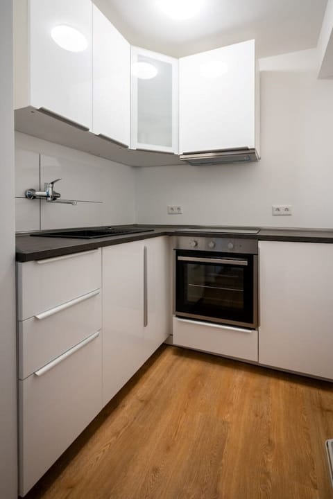 Fridge, oven, stovetop, electric kettle