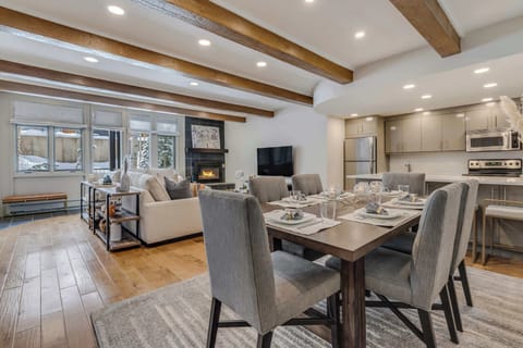 Dining table with seating for six