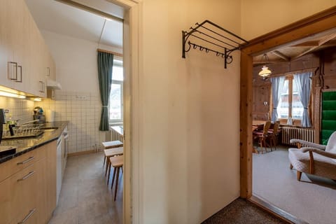 Kitchen & pine wood (living room)