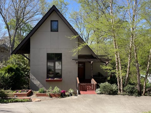 Nestled in a wooded cove with natural landscaping.