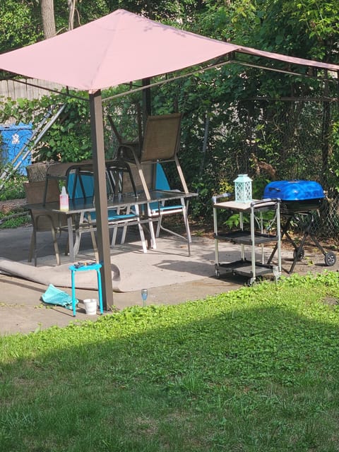 just added outdoors space with grill and grill essentials, fire pit