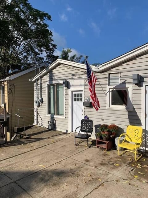 A picture of the exterior of the building.  The unit is located on the left side (our office is on the right).  The front is a great place to hang out at the end of the day.  