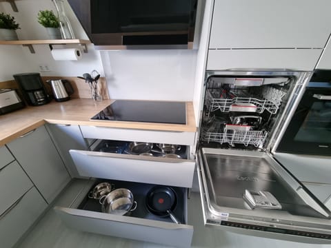 Fridge, microwave, stovetop, dishwasher