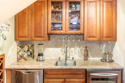 Wet bar with all the tools to craft the perfect drink.