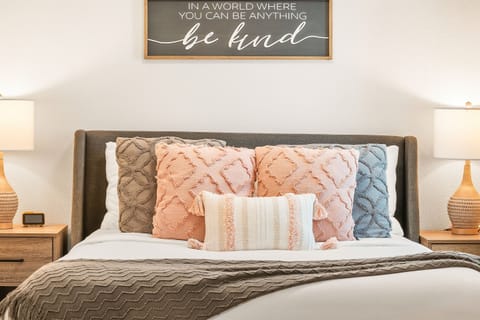 Settle in for a great night's sleep in the Lula Rose room with queen bed