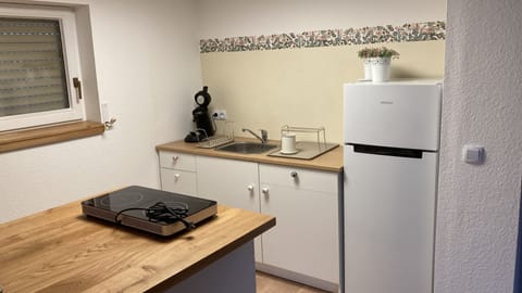 Fridge, oven, stovetop, coffee/tea maker