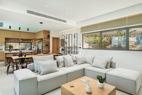 The open-plan living space is flooded with natural light!