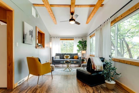 Churubusco Vacation Rental | 2BR | 1BA | 900 Sq Ft | Stairs to Access