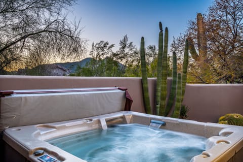 Surround yourself in nature while relaxing in the hot tub.