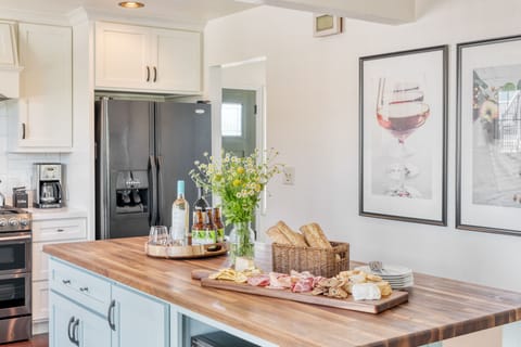 Large island is perfect for prep work or serving.