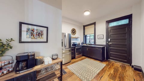 Kitchen: We get how important that morning coffee fix is. That's why we've set up a mini coffee station in the corner of the kitchen for you.