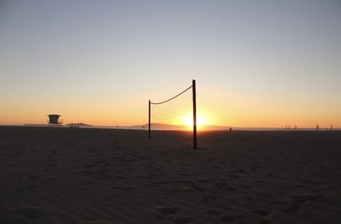 On the beach, sun loungers, beach towels