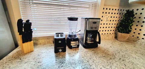 Toaster, blender, coffee maker