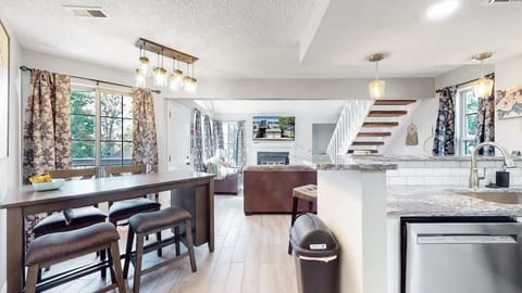 Enjoy the flow of this open-concept living and dining area.