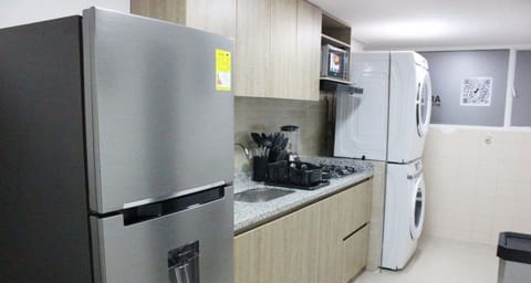 Fridge, microwave, coffee/tea maker, toaster