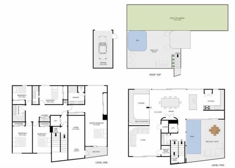 
250m2 of internal space.
141m2 of decks (including pools)
Car parking on site includes stacker may limit size of vehicle but uncovered parking available on the site next door