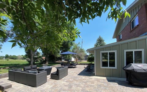 Expansive back yard patio to relax