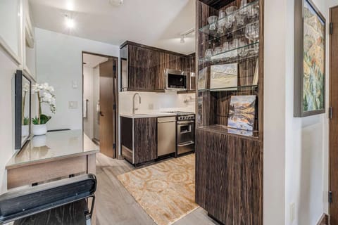 View from living area to kitchen