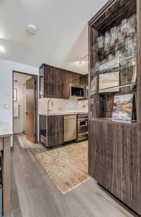 View from living area to kitchen
