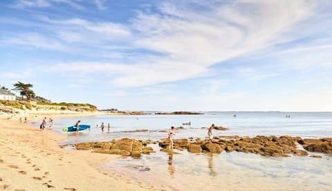 Beach nearby, sun loungers