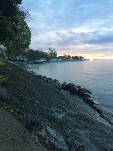 The lake access at our street's end is a perfect spot for beautiful sunsets!