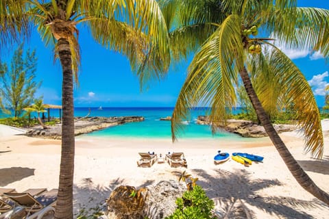 On the beach, beach towels