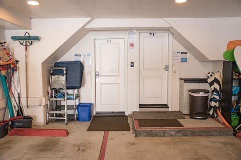 Entry doors through garage