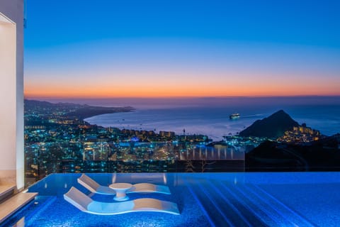 An infinity pool, a heated pool