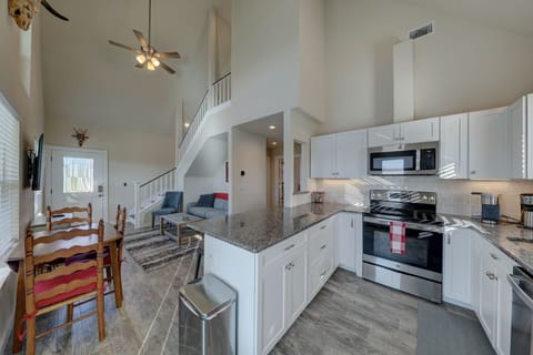 Kitchen view showing front door