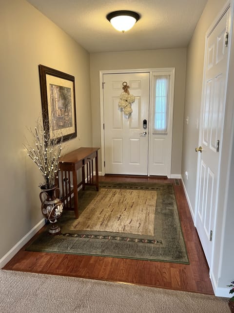 Keyless entry at front door. Garage door opener also provided.