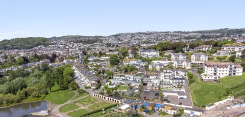 Birds eye view of Goodrington Beach, Youngs Park and Seacrest