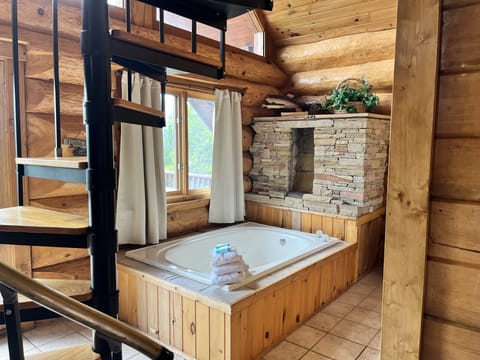 Indoors, Hardwood, Stained Wood, Tub, Hot Tub