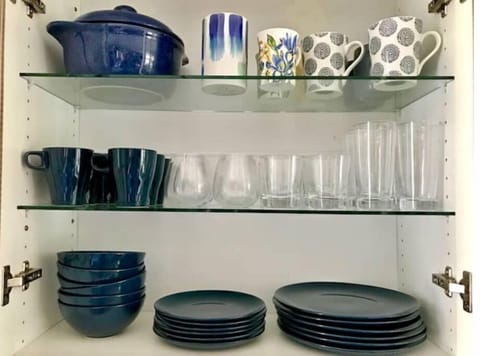 All dishes, cutlery, pots, and pans, etc. are sanitized between each guest.