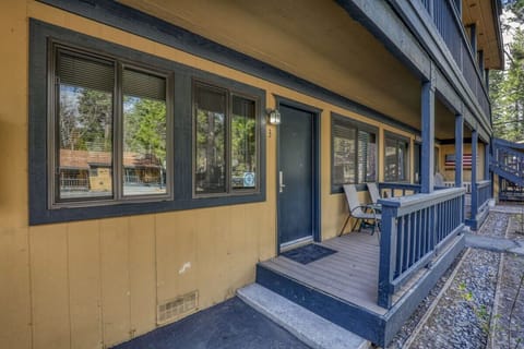 The exterior view of the front porch of the home.