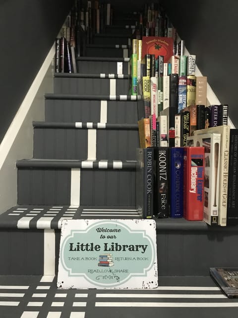 Our Little Staircase Library - Take a book, add one, read one and repeat.
