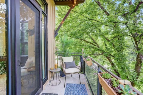 Savor your morning coffee while immersed in vibrant greenery and lush tree views!