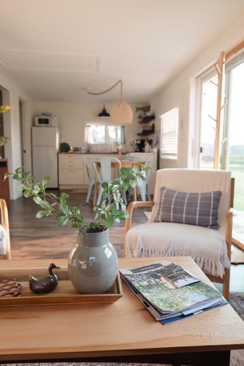 Living area looking out to kitchen area.