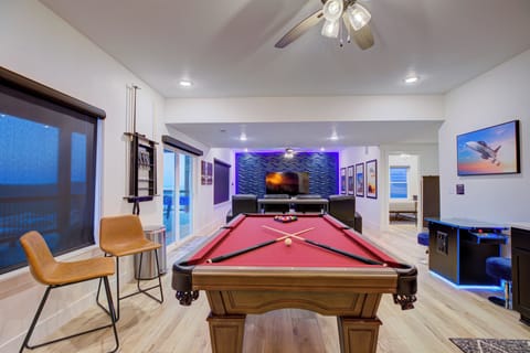 Ping-pong, Pool table, RetroCade and 12-seat theatre with custom backlit wall!